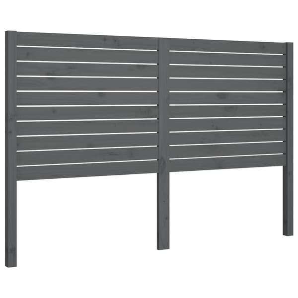 vidaXL Sengegavl grå 126x4x100 cm heltre furu