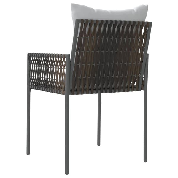 vidaXL Trädgårdsstolar 6 st med dynor brun 54x61x83 cm konstrotting