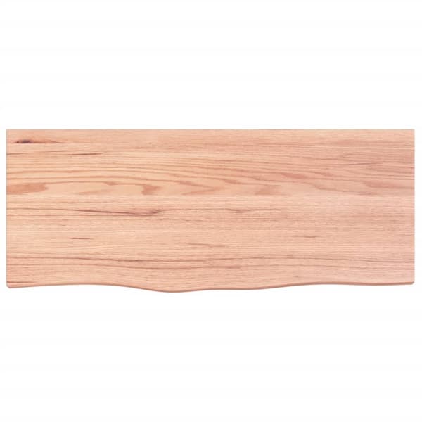 vidaXL Benkeplate til bad lysebrun 100x40x(2-6) cm behandlet heltre