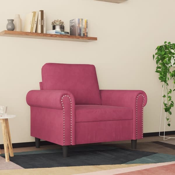 vidaXL Fåtölj vinröd 60 cm sammet