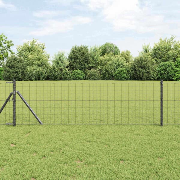 vidaXL Stängselstolpe 2 pcs Grå 60 cm Pulverlackerad stål