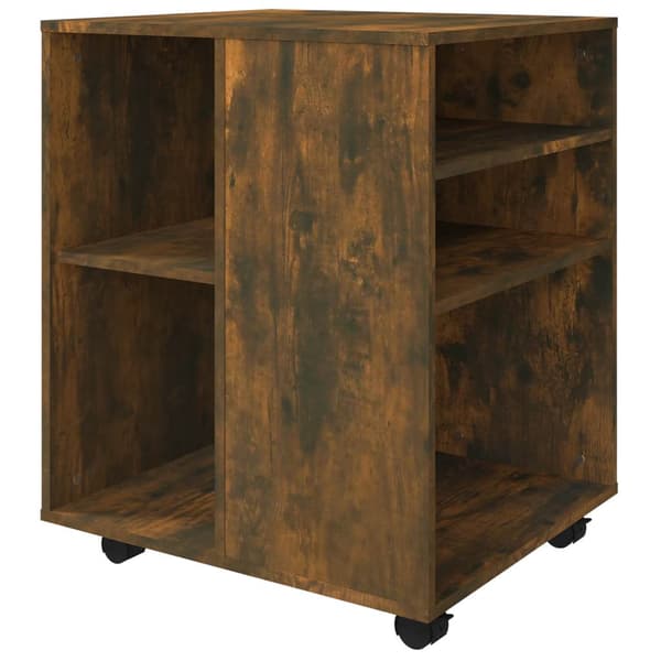 vidaXL Rulleskap røkt eik 60x53x72 cm konstruert tre