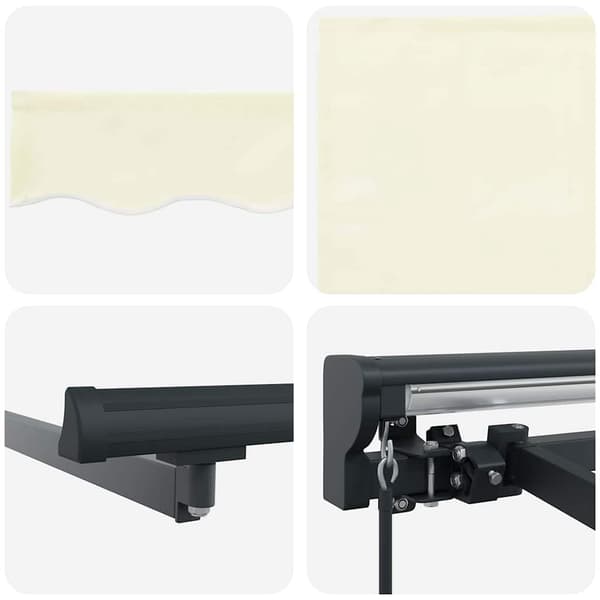 vidaXL Utfällbar markis Kräm 400 × 300 cm Polyester och aluminium
