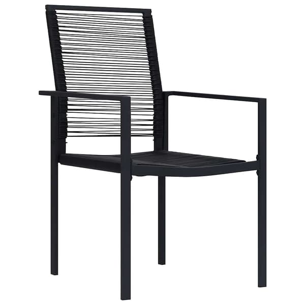 vidaXL Trädgårdsmöbelset 9 pcs Svart Pulverlackerat stål