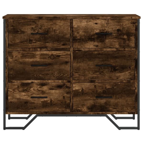 vidaXL Kommode røkt eik 91x35,5x74,5 cm konstruert tre