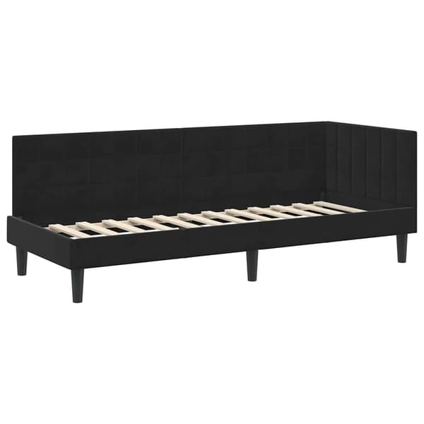vidaXL Hörnssängram Svart 80 x 200 cm Sammet