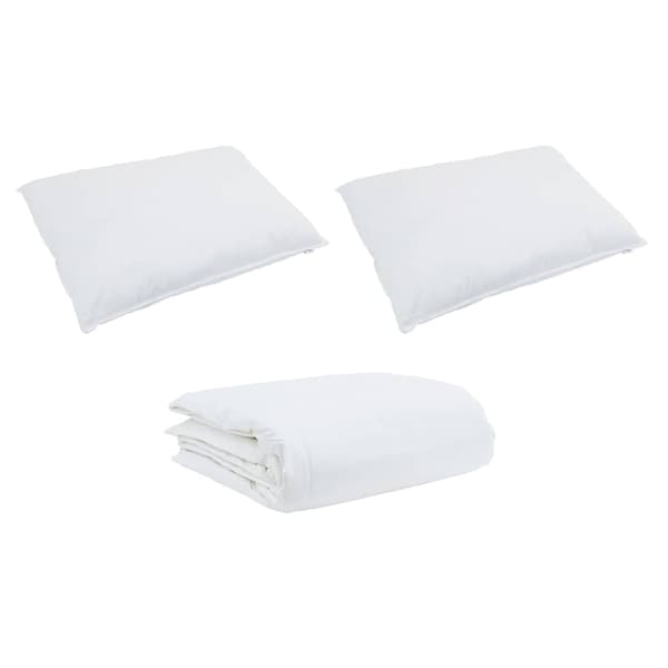 vidaXL Täckeset med kudde 3 pcs Vit Bomull