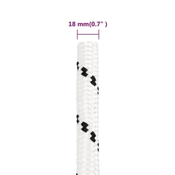 vidaXL Arbeidstau hvit 18 mm 100 m polyester
