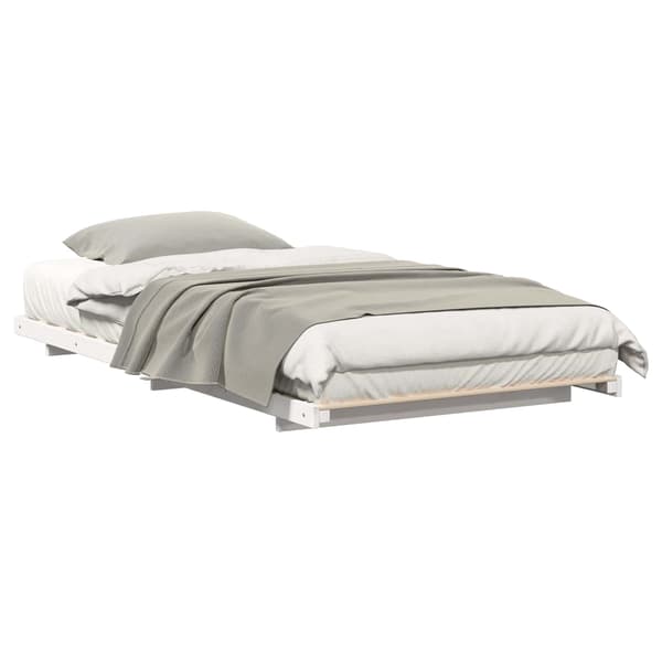 vidaXL Sängram Vit 75 x 190 cm Massiv furu