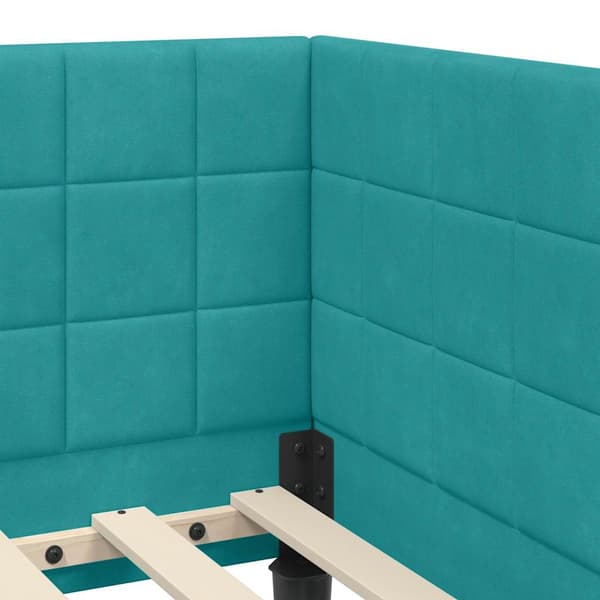 vidaXL Hörnssängram Turkos 100 x 200 cm Sammet