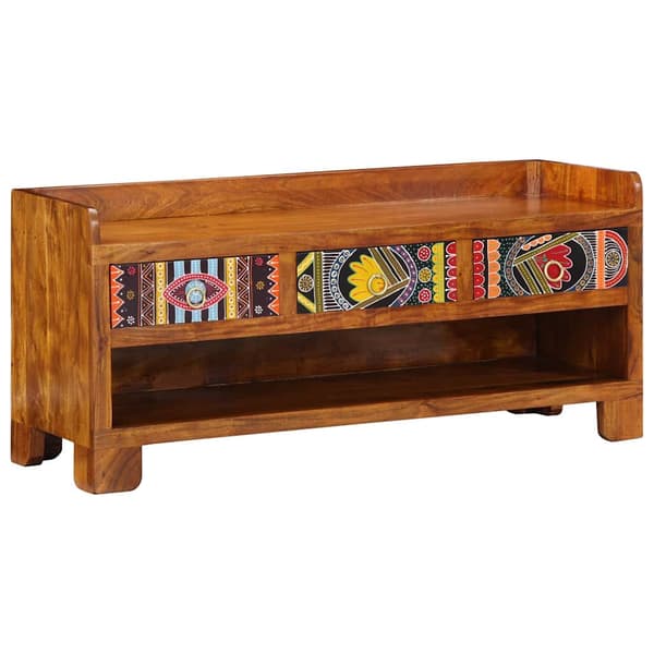 vidaXL Sko Bænk 100x35x45 cm Solid Træ Akacie