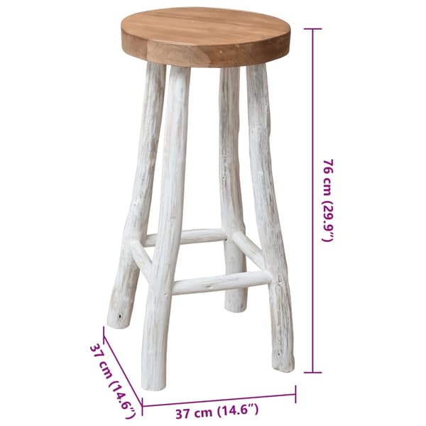 vidaXL Barstol heltre teak