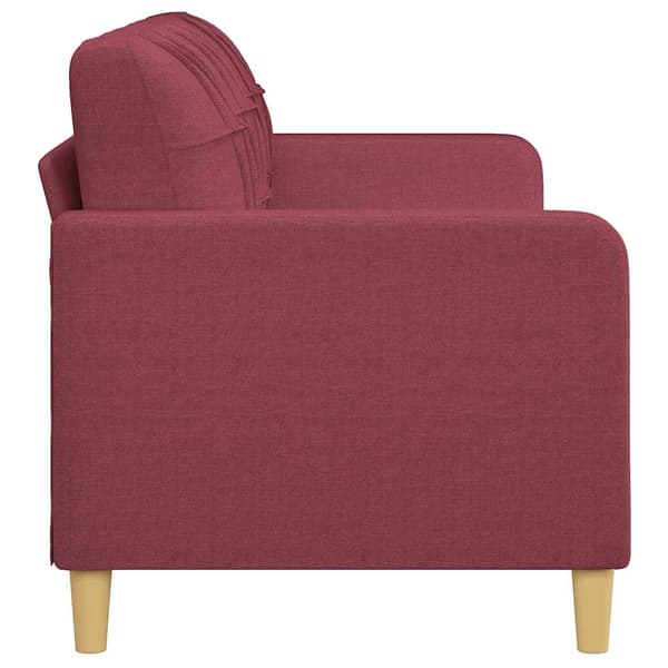 vidaXL 3-sitssoffa vinröd 180 cm tyg