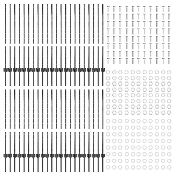 vidaXL Gjerdepåle 44 pcs Grå 140 cm Stål
