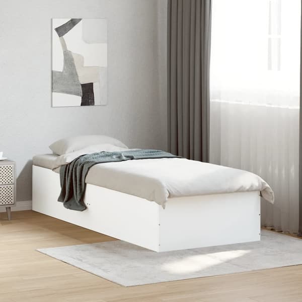 vidaXL Sängram vit 90x190 cm konstruerat trä