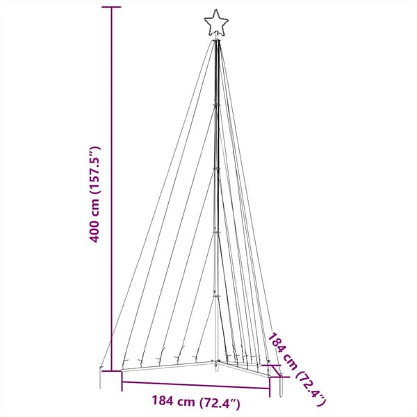 vidaXL LED julgran 570 LEDs kallvit 399 cm