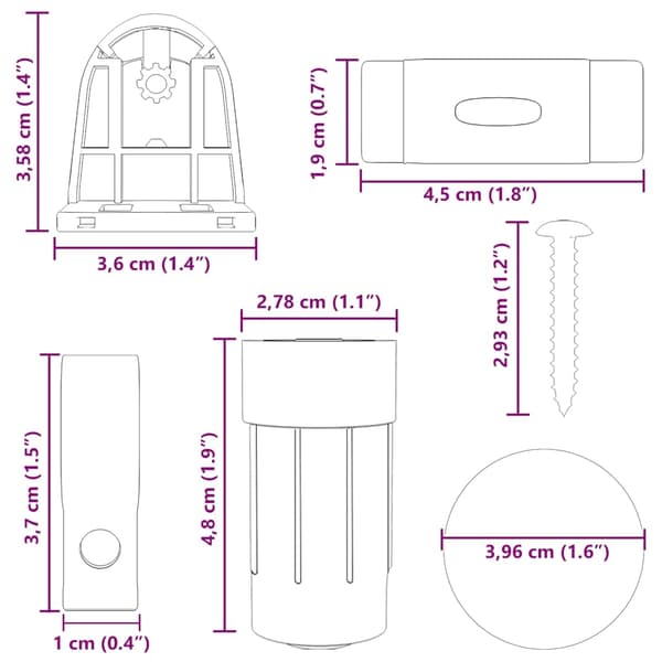 vidaXL Rullgardinsfästen 18 mm