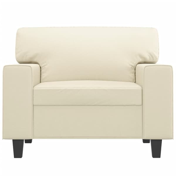 vidaXL Fåtölj Gräddvit 60 cm konstläder