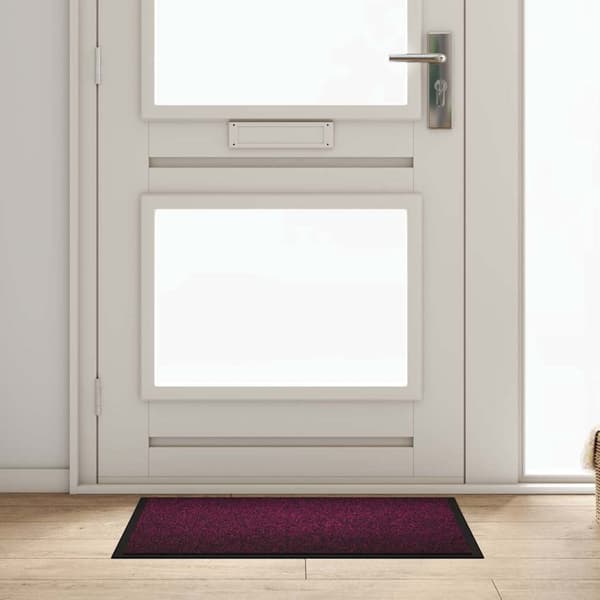 vidaXL Dørmatte Bordeaux 60 x 40 x 1.2 cm Teddy-stoff