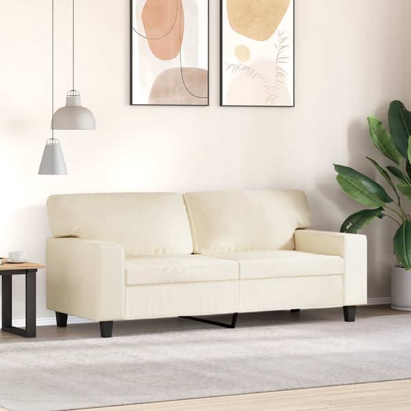 vidaXL 2-sitssoffa Grädde 140 cm konstläder