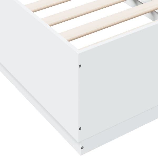vidaXL Sängram vit 90x190 cm konstruerat trä