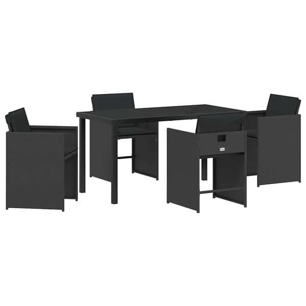 vidaXL Hage Spisegruppe 5 pcs Svart polyrotting