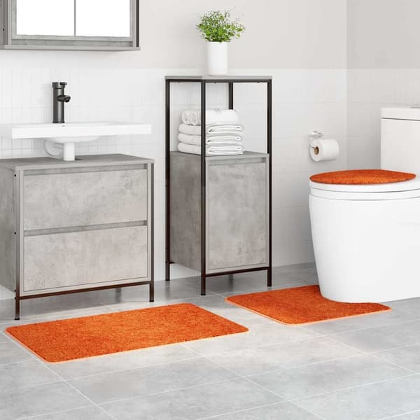 vidaXL Badmatta 3 pcs Orange 50 x 50 cm Polypropylen