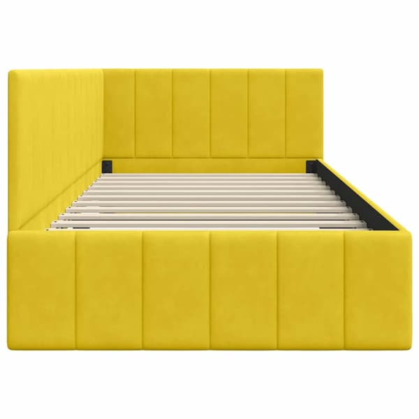 vidaXL Hörnssängram Gul 90 x 200 cm Sammet