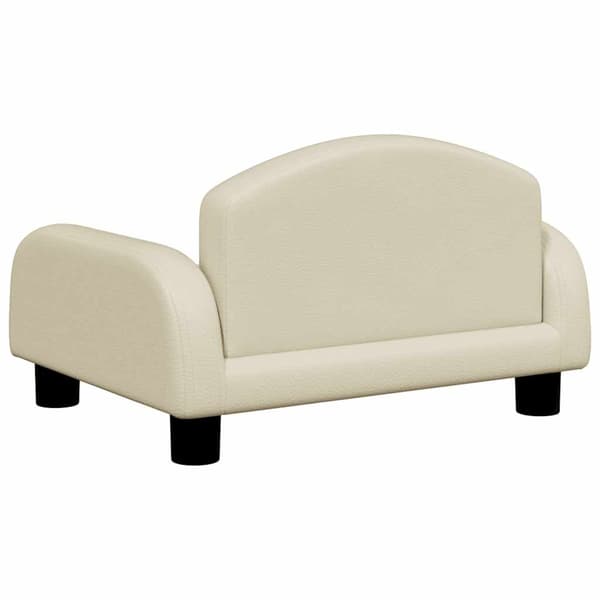 vidaXL Barnsoffa gräddvit 50x40x30 cm konstläder