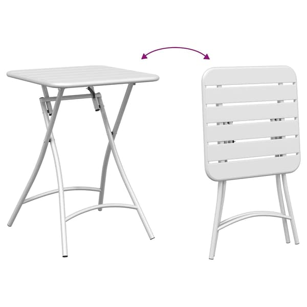 vidaXL Bistrosett 3 pcs Hvit Stål