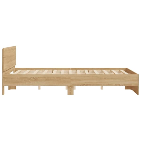 vidaXL Sengeramme med hodegavl sonoma eik 140x190 cm