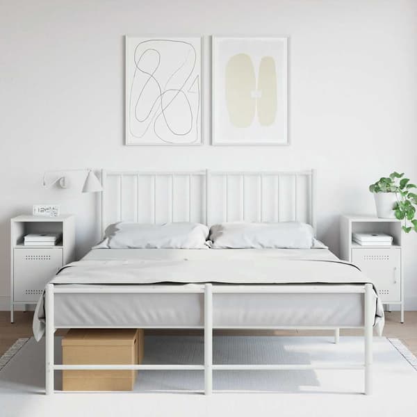 vidaXL Sängbord 2 st vit 36x39x68 cm stål