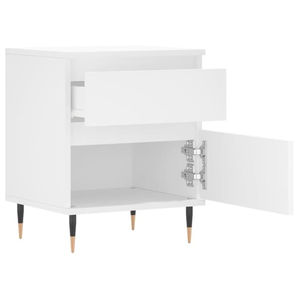 vidaXL Sängbord vit 40x35x50 cm konstruerat trä