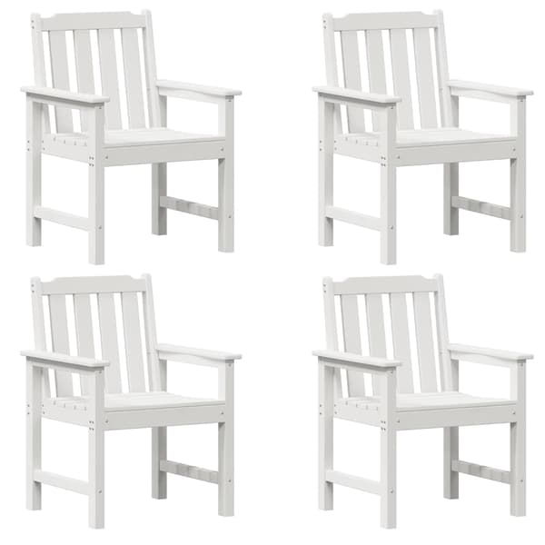 vidaXL Hage Stol 4 pcs Hvit 65,5 x 59 x 88 cm Polyethylen