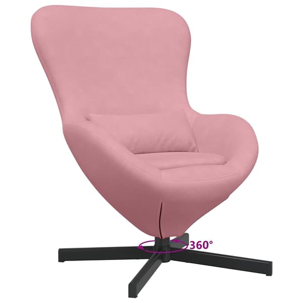 vidaXL Äggfåtölj Rosa 63 x 73 x 90 cm Sammet
