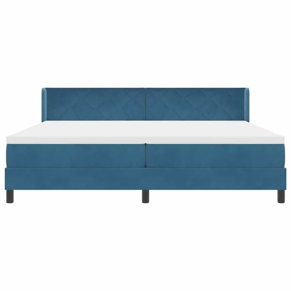 vidaXL Bäddfjäder med madrass Mörkblå 200 x 200 cm Polyester