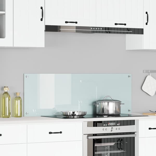 vidaXL Köksskydd Vit 120 x 40 cm härdat glas