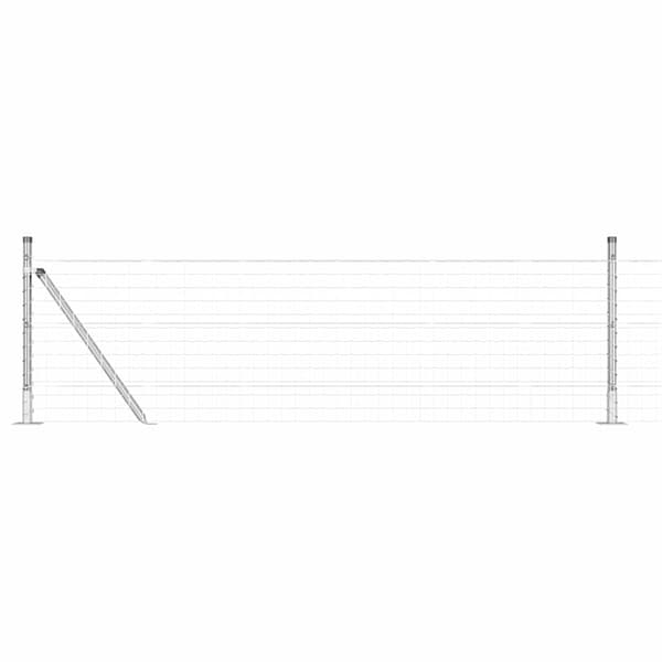 vidaXL Gjerde med stolpe sølv 0,6 x 25 m Stål