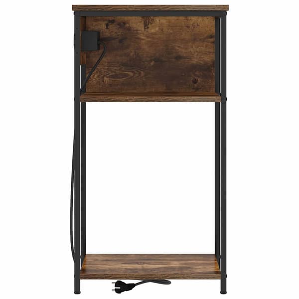 vidaXL Nattbordskap Røkt eik 41 x 28 x 76 cm Konstruert tre