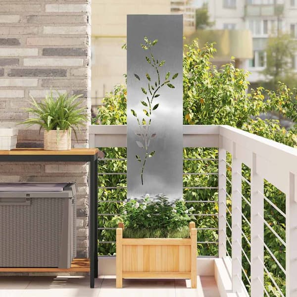 vidaXL Trädgårds integritetsskärm Silver 32 x 140 cm Rostfritt stål