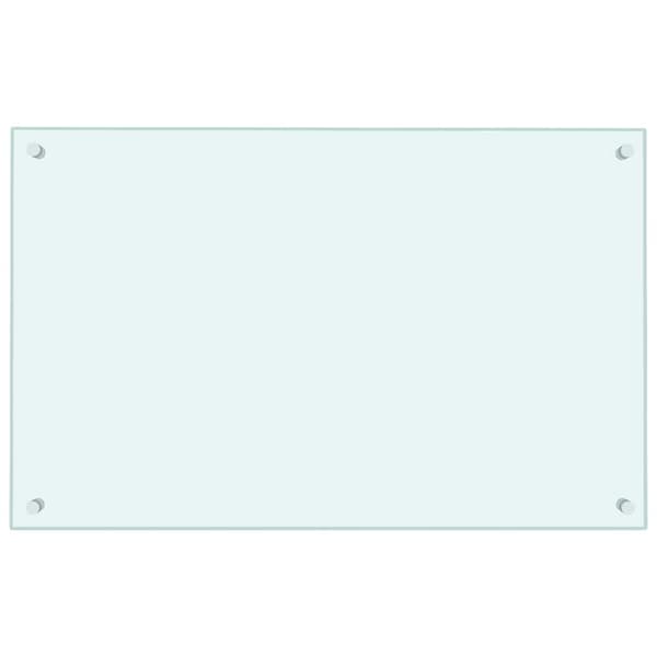 vidaXL Stänkskydd vit 80x50 cm härdat glas
