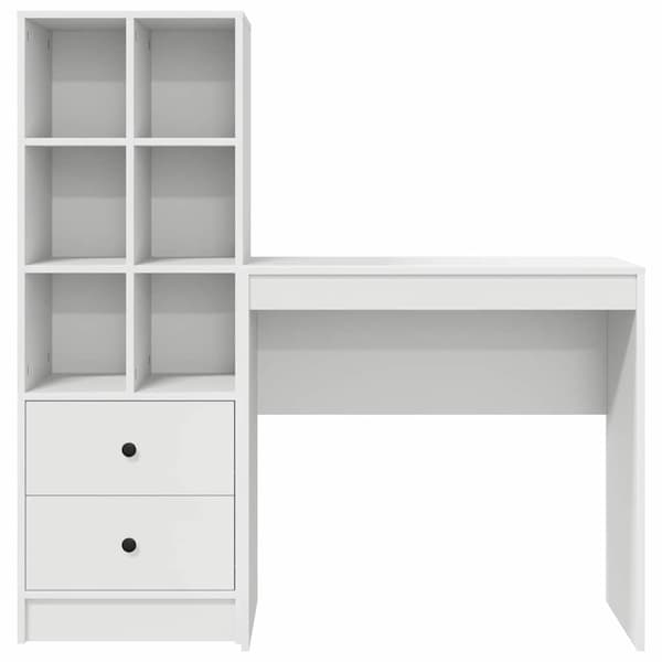 vidaXL Skrivbord med låda 2 pcs Vit
