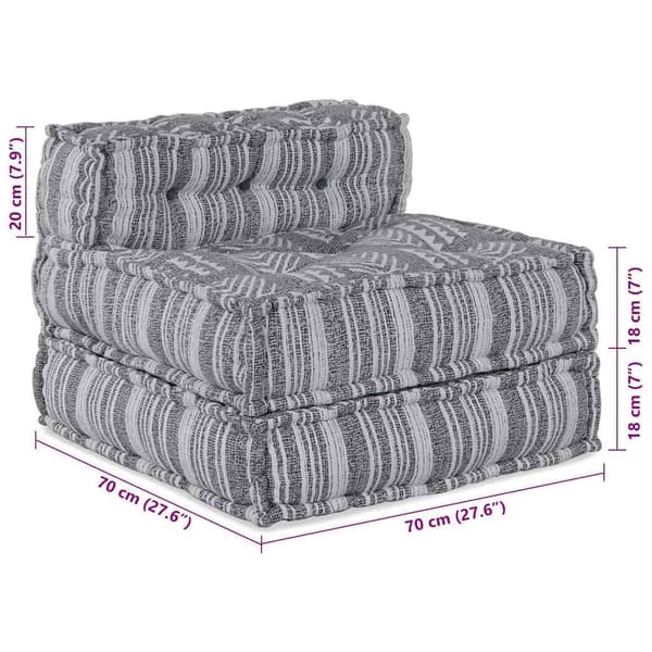 vidaXL Modulärt patchworksoffa Grå Tryck 70 x 70 x 56 cm tyg