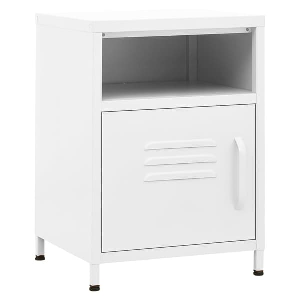 vidaXL Sängbord vit 35x35x51 cm stål