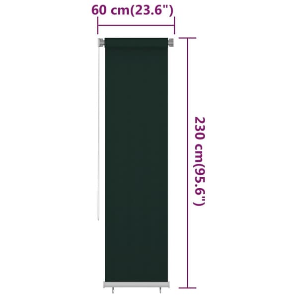 vidaXL Rullgardin utomhus 60x230 cm mörkgrå HDPE