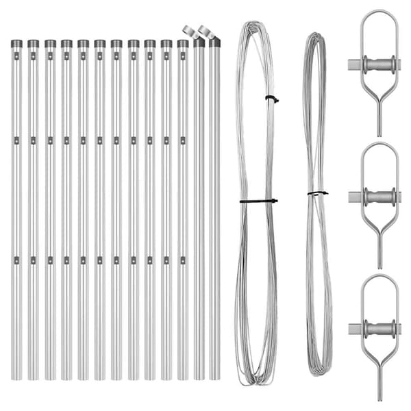 vidaXL Gjerdepåle 13 pcs sølv Stål