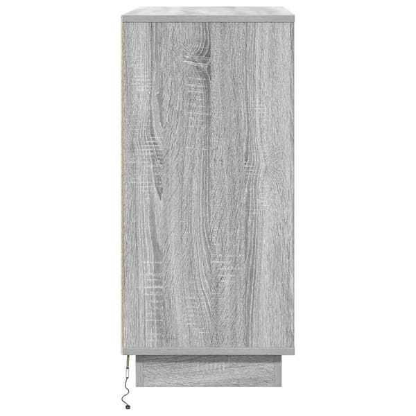 vidaXL LED sideboard for Grå sonoma 71 x 34,5 x 75 cm Konstruert tre