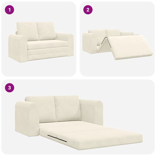 vidaXL Soffsäng Kräm 148 x 71 x 83 cm Sammet