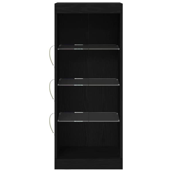 vidaXL LED sideboard Svart Eik 41 x 37 x 100 cm Konstruert tre