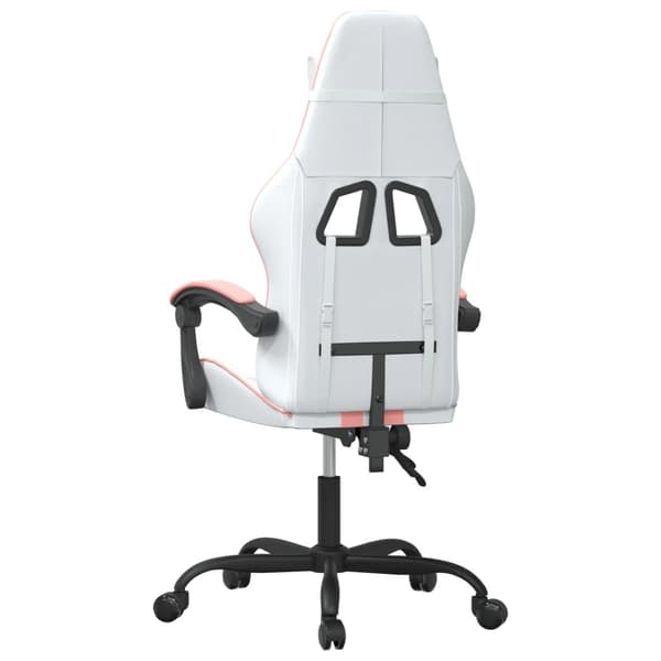 vidaXL Gamingstol vit och rosa konstläder